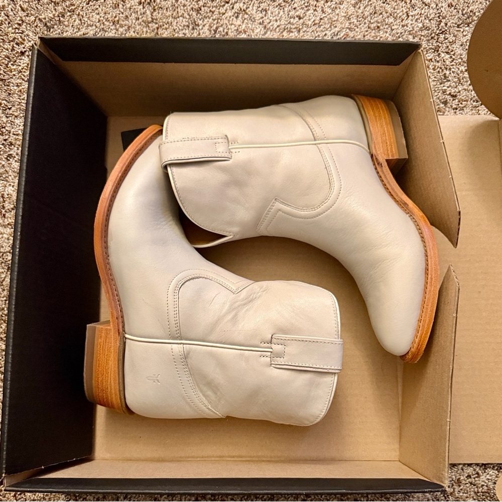 Frye Cream Ankle Boots